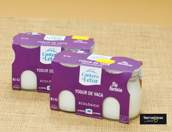 Yogur de vaca sin lactosa denatado ecológico El Cantero de Letur (2x125 gr) 