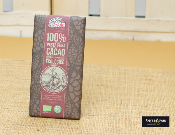 Chocolate negro 100% cacao ecológico Chocolates Solé 100 gr
