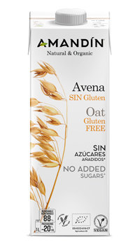 Bebida de Avena Sin Glúten Ecológica Amandín 1l